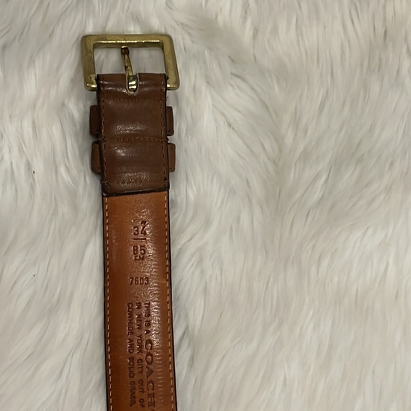 Coach Men’s 7603 British Tan Leather Belt Size 34” or 85 cm - Picture 3 of 8